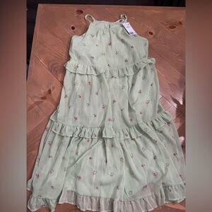 H&M Light Green Floral Kids Dress